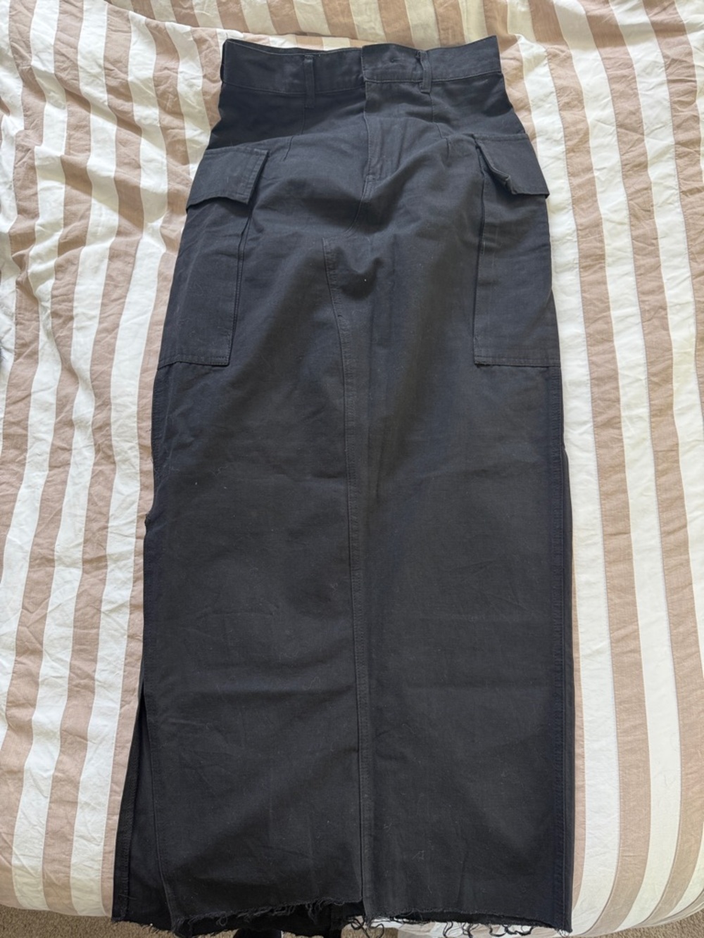 Black Cargo Maxi Skirt
